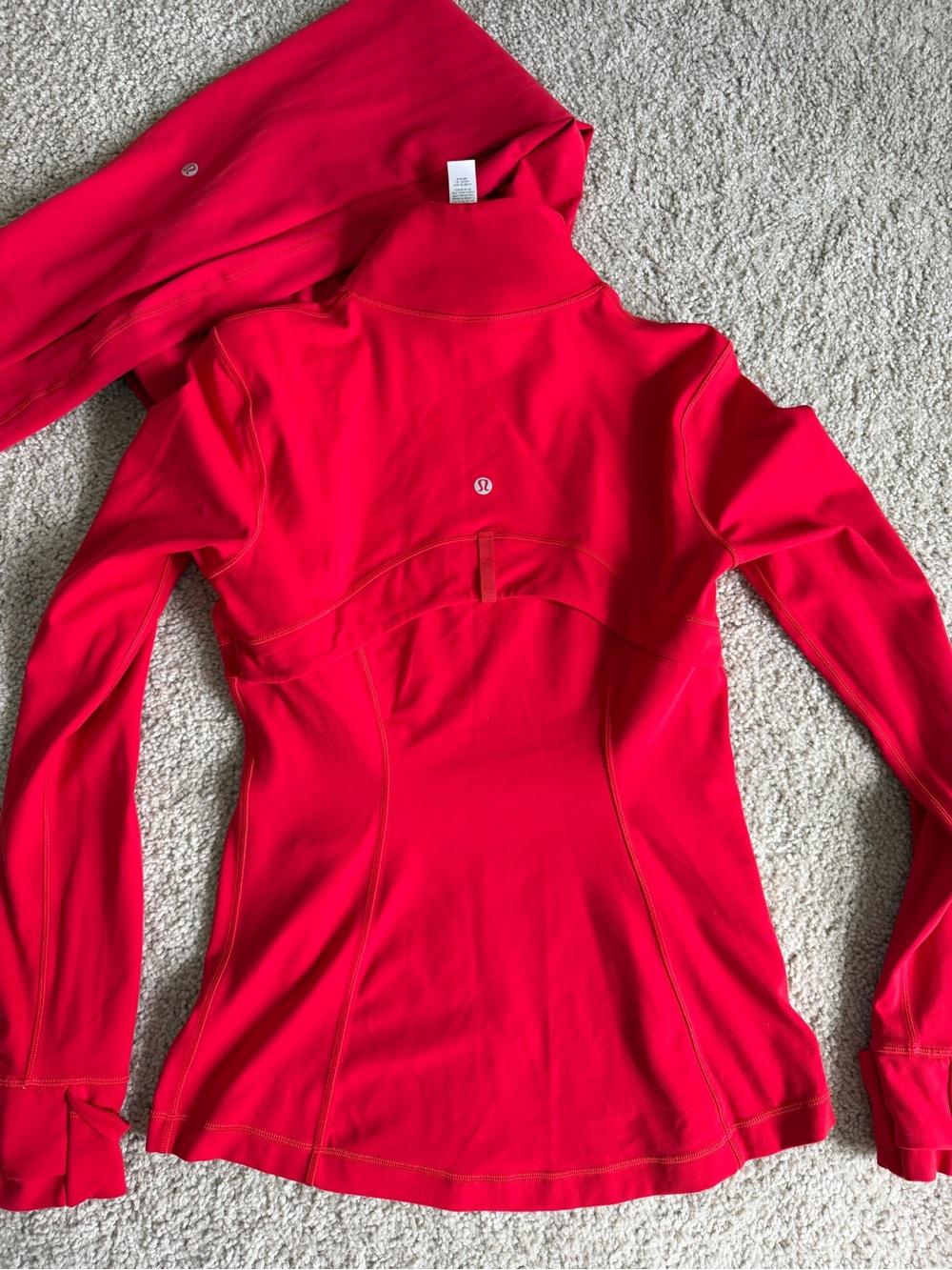 Lululemon Women’s Red Long-Sleeve Athletic Jacket and Leggings